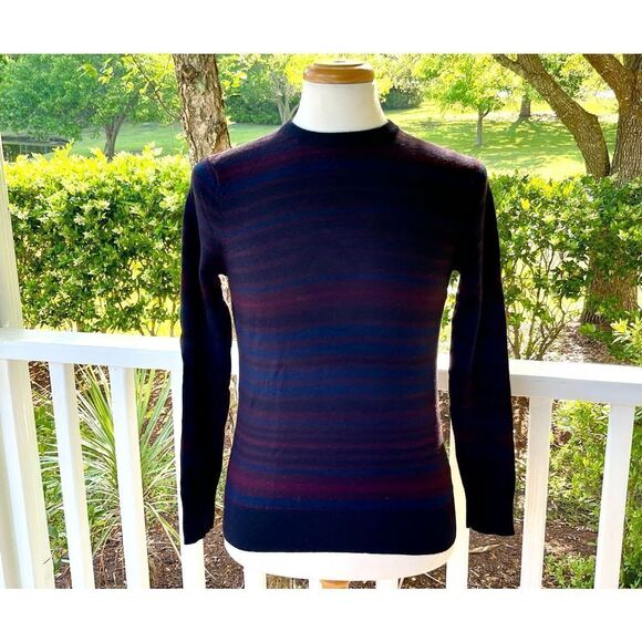 Patrick Assaraf Striped Wool Crewneck Sweater. - Picture 6 of 6